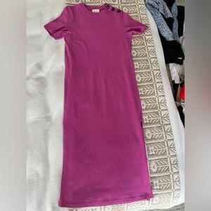 Sezane Emy Maxi T Shirt Dress Pink Small